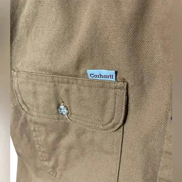 Vintage CARHARTT Wheat Heavy Denim Rugged Jacket - Picture 5 of 5